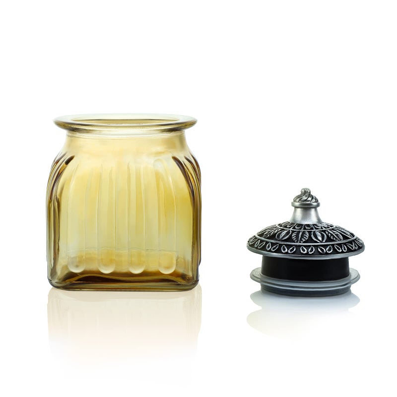 SOCOSY Vintage Crystal Glass Candy Jar with Lid Food Jar Nut Jar Jewelry Box Wedding Candy Buffet Jars Kitchen Storage Assorted Color 24 oz - Image 2